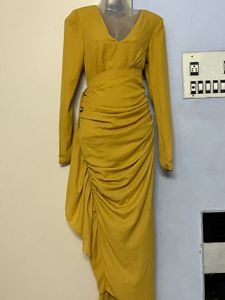 Photoshoot Pintrest Elegant Mustard Party Dress