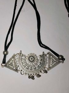 Ethnic Silver Pendant Necklace