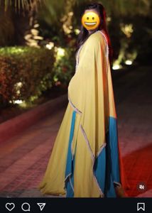 Stylish Yellow &amp; Blue Gown