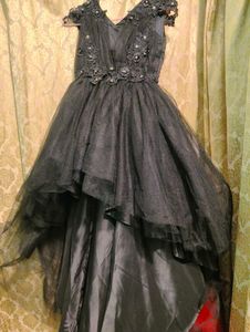 Elegant Black Party Wear High Low Dress