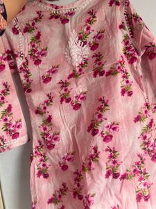 Floral Printed Chikankari Kurta