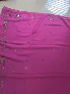 Pink Embellished Saree