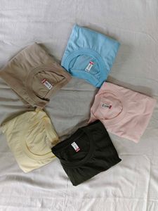 Tshirt set of 5 Xxl/Xl plain half sleeves