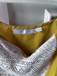 Mustard Blouse with Lace Detail