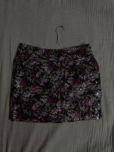 Lilac Garden Sequin Mini Skirt