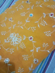 Kundan Heavy Work Saree In Georgette Febric