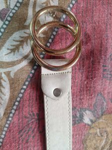 White &amp; Gold Double Circle Belt