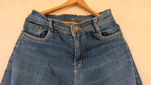 Blue Denim Jeans wide leg