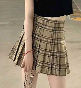 Plaid Pleated Mini Korean Skirt