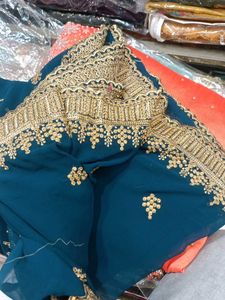 Elegant Teal Saree