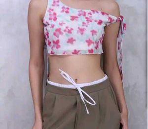 Floral Crop Top with ribbon 🎀