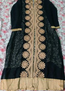 Embroidered Black &amp; Gold Tunic