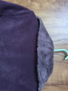 Purple Fur Collar Coat