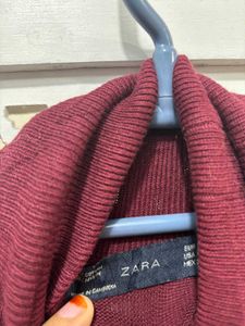🎀Original Zara Burgundy Turtleneck Sweater C