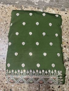 Olive Green Embroidered Salwar Kameez
