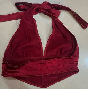 Burgundy Halter Top