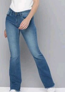 Women Blue Bootcut Heavy Fade Stretchable jeans