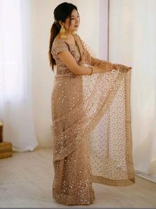 Elegant Sequin Sparkles Saree ,🌷