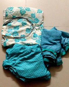 Pricedrop Kurti Set Without Sleeves With Dupatta