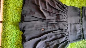 Girls' Black Embroidered Dress