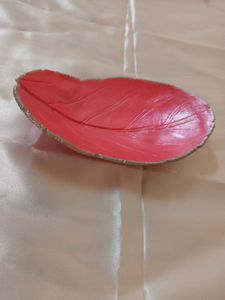 Pink Leaf Trinket Dish