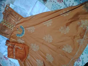 Orange Floral Dress