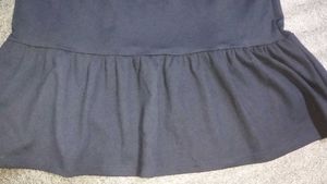 Navy Ruffle Hem Skirt