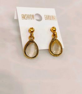 New Fashion Gold Toned Drop Earrings Set Of 2