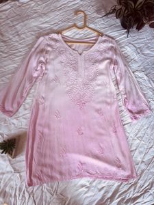 Baby Pink Chikankari Kurta