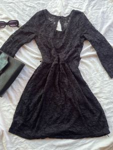 Sexy Back Cut Dress Black