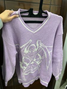 lavender Graphic Knit Sweater
