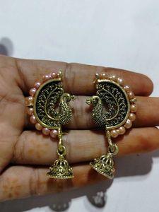 Peacock Jhumka Earrings
