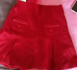 Red Polka Dots Skater Skirt