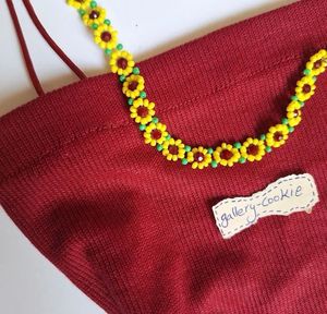 Sunflower Beaded Necklace and Bracelet Combo