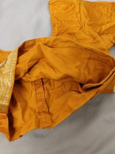 Orange Blouse Short Sleeves With Golden Border🧡💛
