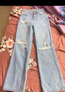 Ripped Wide Leg Jeans