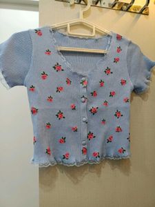 Cute Floral Print Crop Top