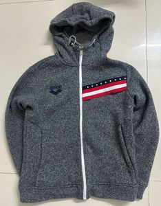 Arena Gray Zip-Up Hoodie