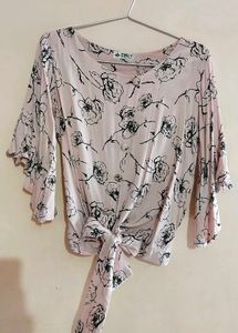 Floral Tie-Front Blouse