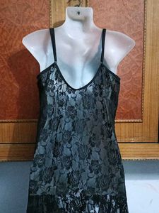 Black Lace Slip Dress