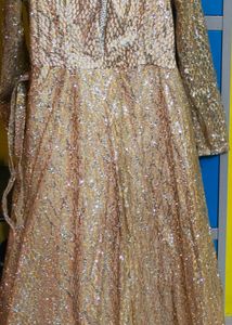Golden Sequin Ethnic Gown