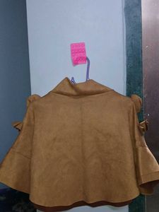 Tan Cold Shoulder Top