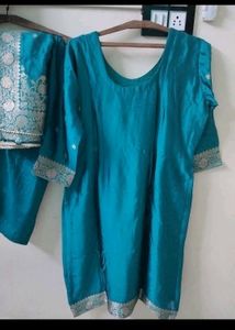 Teal Embroidered Kurta Set