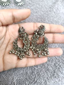 COMBO Of 2 Oxidised Silver Earrings
