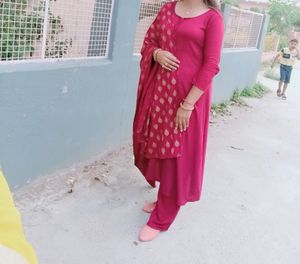 Pink Plazo Kurta With Heavy Duppta