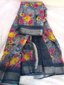 ✨ Digital Queen Floral Print Fancy Saree With Blou