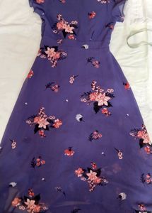 Floral Korean Midi Dress💜✨🌸