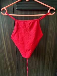 Garage red Back less Crop Top ❤️