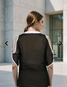 Chic Black Sheer Top