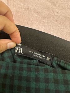 New! ZARA Green Gangnam Style Check Pants